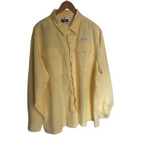 Habit Mens 2XL Fishing Shirt Long Sleeve Yellow Solar Factor UPF 40+ Performance
